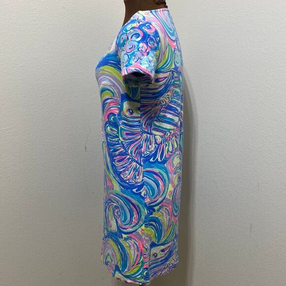 Lilly Pulitzer Women's Tammy T-Shirt Dress in Multi Guilty Pleasure Swirl XS - Picture 4 of 11